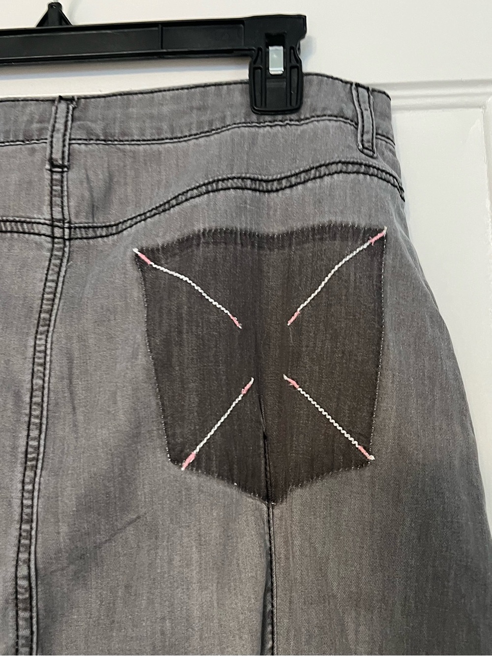 Easel Gray Washed Denim Maxi Skirt Long Boho Western NWT L - Picture 6 of 10